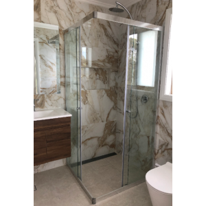 Australia Custom made Semi-Frameless Corner Sliding Shower Screen (700-900) * (700-900) * 1950